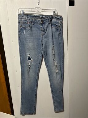 AEROPOSTALE Sz 12R Jeans Bayla Skinny  Women's Distressed Blue